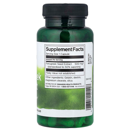 Swanson, экстракт пажитника, 500 мг, 90 капсул