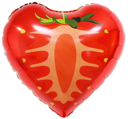 К 18" Сердце Клубника Красный