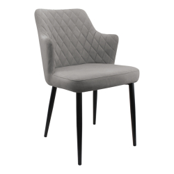 Стул "Хант" (арт. 345), велюр Бренди В28 антрацит, ножки круглые черные.