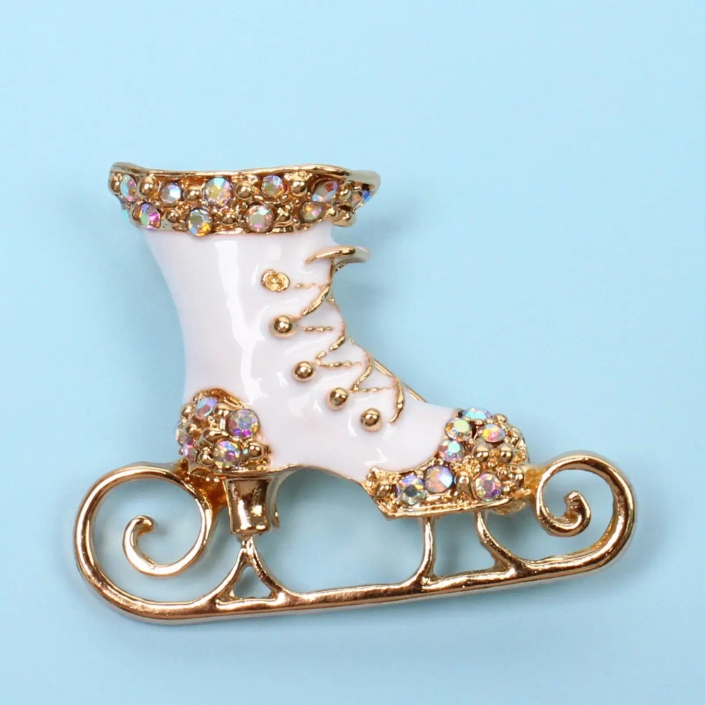 Брошь новогодняя «Gold Podarok - Конёчек с вензелями», 4.3*3.6см