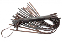 Коричневая кожаная плётка - 60 см.