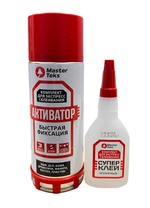 СУПЕР-КЛЕЙ КОМПЛЕКТ ДЛЯ ЭКСПРЕСС СКЛЕИВАНИЯ MASTERTEKS 400 МЛ+100 ГР ПРОЗРАЧНЫЙ