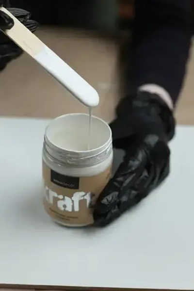 Краска для мебели и декора меловая AMOdecor КОКОСОВОЕ МОЛОЧКО (0,25 кг) матовая, акриловая, без запаха, для дерева, дверей