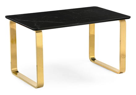Керамический стол Woodville Селена 4 160х90 черный мрамор, золото