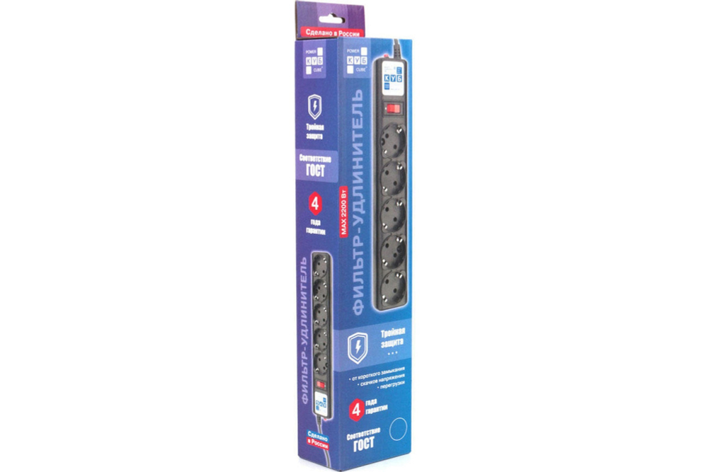 Фильтр-удлинитель PC 10м, 10А/2,2кВт