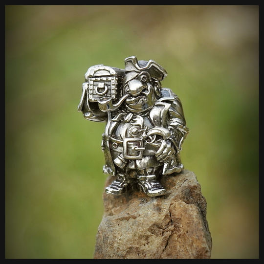 Бусина "Бонс" для темляков или браслетов , мельхиор