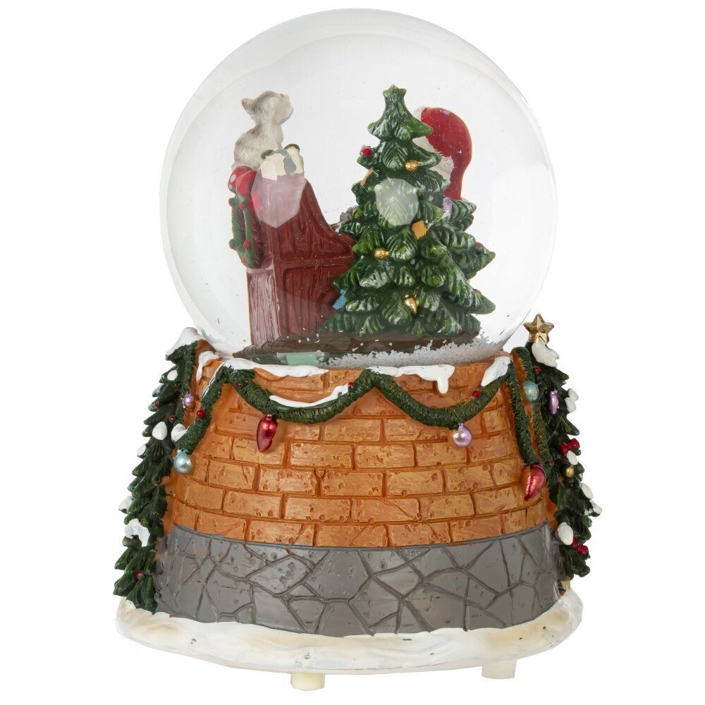 GAEM Фигурка декоративная "Дед Мороз" в стекл шаре (муз, вьюга, ААх3,н/п), D 9.5 см, L12 W12 H16 см