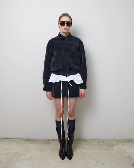 Куртка утепленная из искусственной замши черный