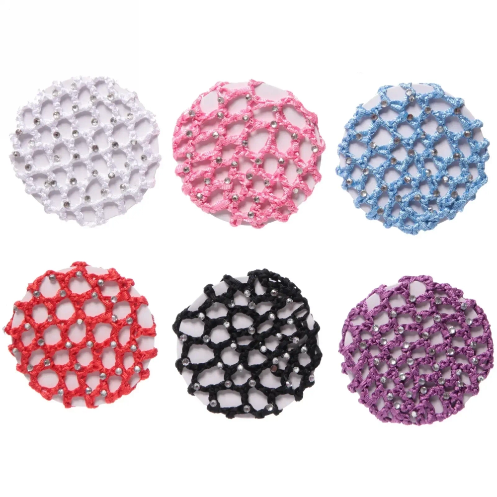 Сетка на пучок «Ballet style - Стразики», микс 6 цветов, d-10см