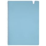 Тетрадь обложка пластик, А4 80 л., гребень мягкий, вырубка для ручки, клетка, BRAUBERG, голубой, 405370