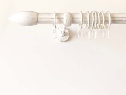 Карниз кованый рифленый для штор Ост Пуля d 25 однорядный, цвет белое золото