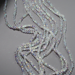 Хрустальные бусины "Марказит" с эффектом иризации, оттенок "Снежный", 4,3*3,5мм, рондель