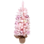 Елка декоративная «Нежность» 90 см, ПВХ с белым напылением (136 веток), Розовый