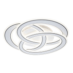 Потолочный светодиодный светильник 140Вт, 5590лм, 3000-6000K, Ra>80, плавная регулировка мощности, изменение цветовой температуры, ночник, пульт, металл/акрил, белый/черный