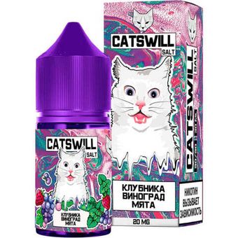 Жидкость CATSWILL Salt 2% 30 ml - Клубника Виноград Мята