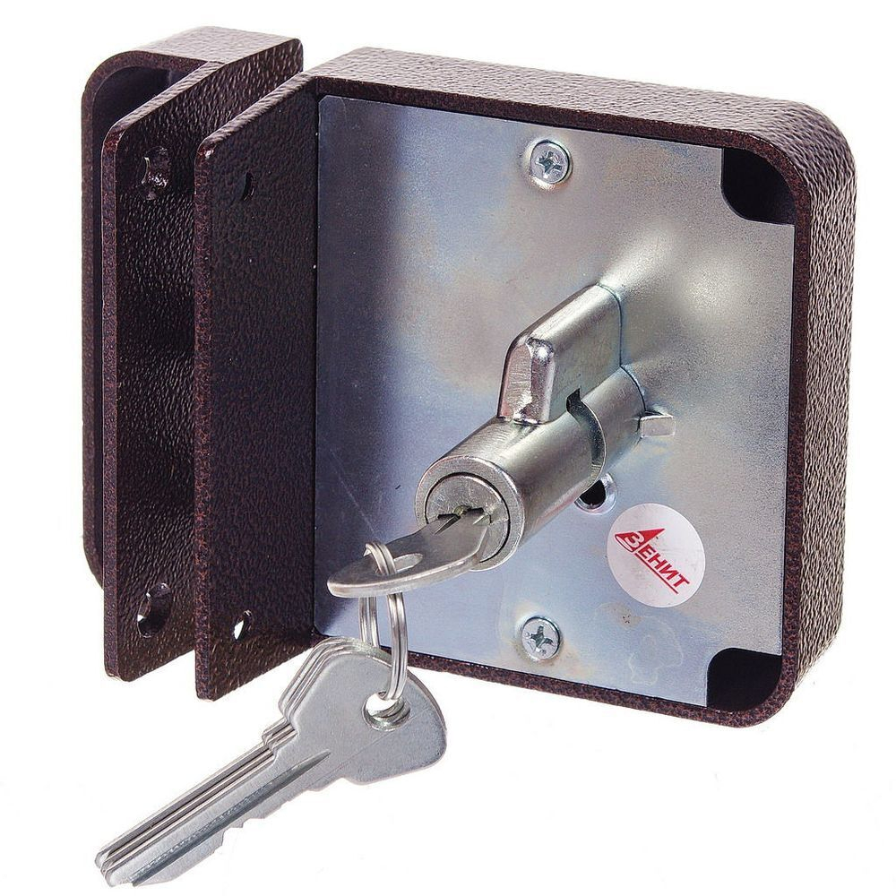 Замок накладной дверной, Зенит, 3Н1-3-3, БП-00011881, медь