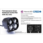 Фары светодиодные NANOLED ULTRA PRO 40W, 4 LED CREE XM-L2, 2 фары и проводка 76*76*82 мм