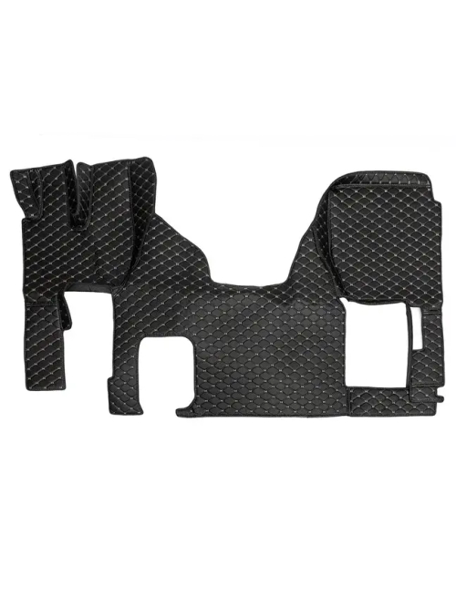 Ковры 3D Dong Feng (экокожа, черный, бежевая строчка)