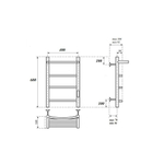 Полотенцесушитель электрический Point Афина PN04846PW П3 400x600 с полкой, диммер справа, белый