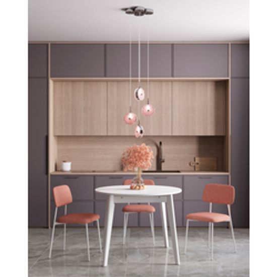 Стул Chao розовый белые ножки