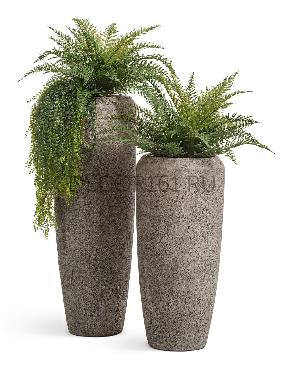 Кашпо TREEZ Effectory Volcano Высокий конус Design Серо-коричневый туф в-75 см, д-34 см 1/1 41.3321-11-066-LBR-75