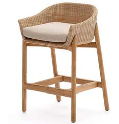 Барный стул Galea из тикового дерева и синтетического ротанга, 75 см