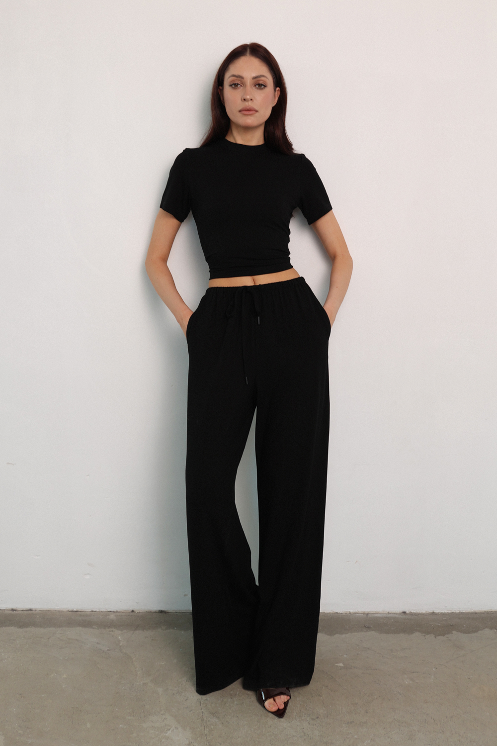 Брюки трикотажные черные