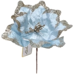 Украшение новогоднее «Пуансеттия - Волшебный день» 23 см, Голубой