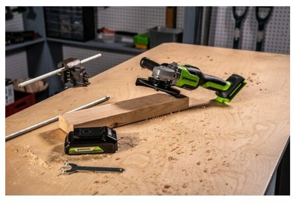 УШМ GREENWORKS GD24AGK2 в компл. с АКБ 2Ач. и ЗУ (3200207UA)