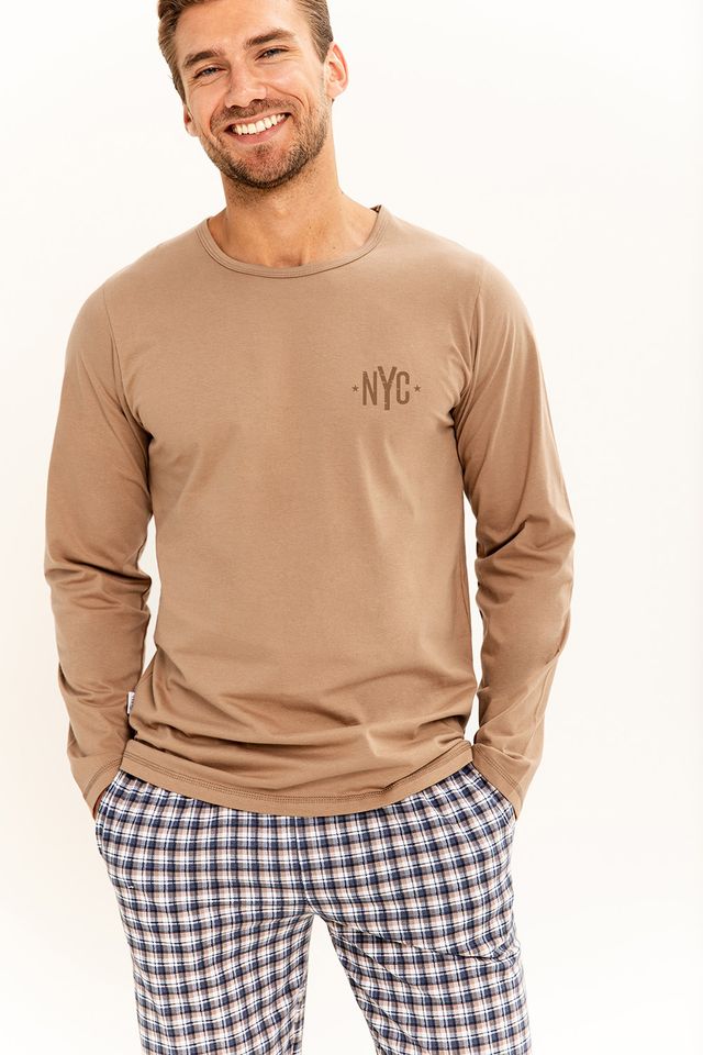 Мужская пижама с клетчатыми брюками 25W Rob