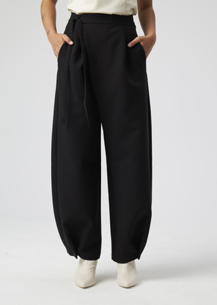 BUTTON-FRONT TROUSERS | XL | BLACK