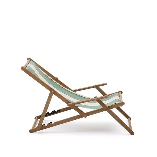 Vilara Складной шезлонг для улицы в полоску зеленого и бежевого цвета