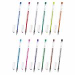 Ручки гелевые БЛЕСТКИ BRAUBERG "EXTRA", НАБОР 12 ЦВЕТОВ, узел 0,7 мм, линия 0,5 мм, 143909