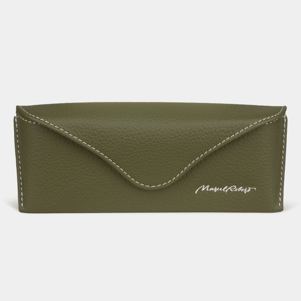 Футляр для очков Vision Easy из натуральной кожи теленка, зеленого цвета