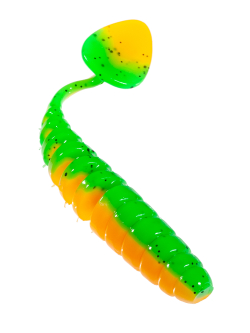 Приманка ZUB-SHAD 90мм(3,5")-5шт, (цвет 022) зеленый верх -оранжевый низ
