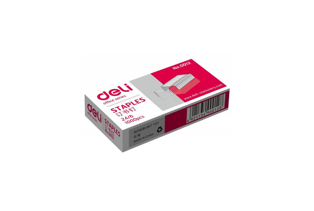 Скобы д/степ. №24/6 Deli E0012N оцинкованные 1000шт.