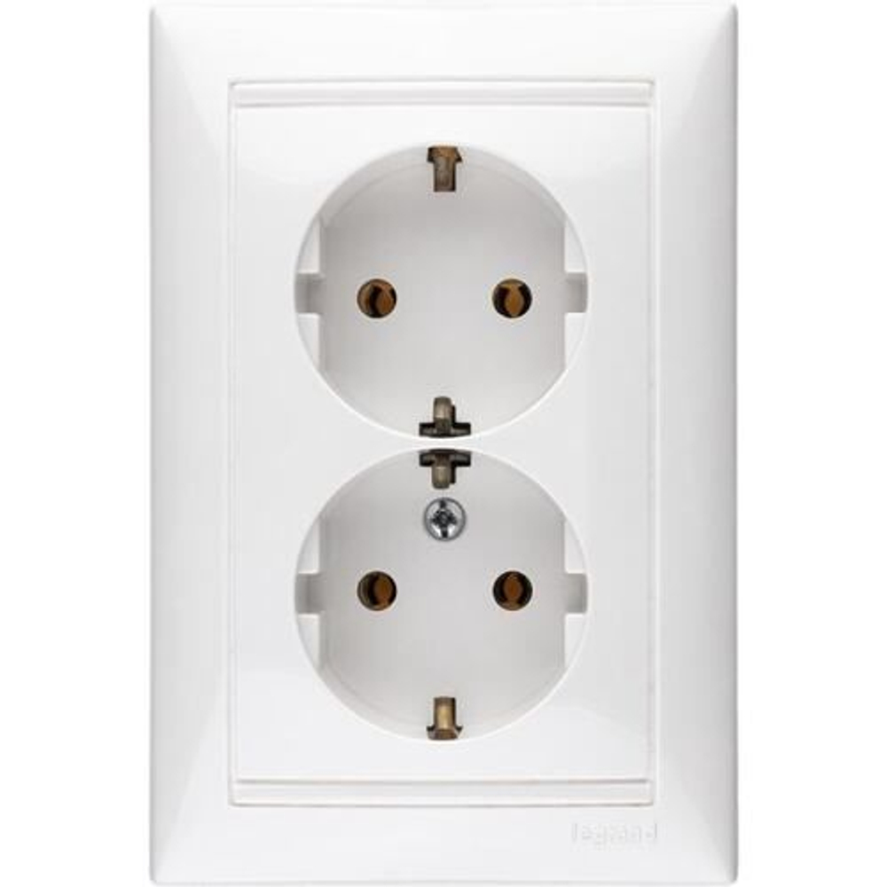 4370/4400 Розетка 2 поста с заземлением 5 шт белая