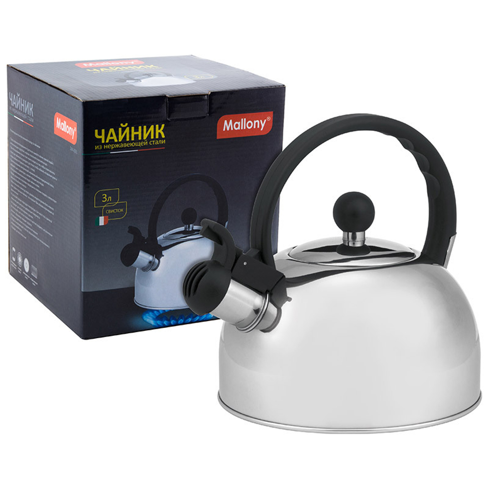 Чайник металлический со свистком Mallony DJA-3033