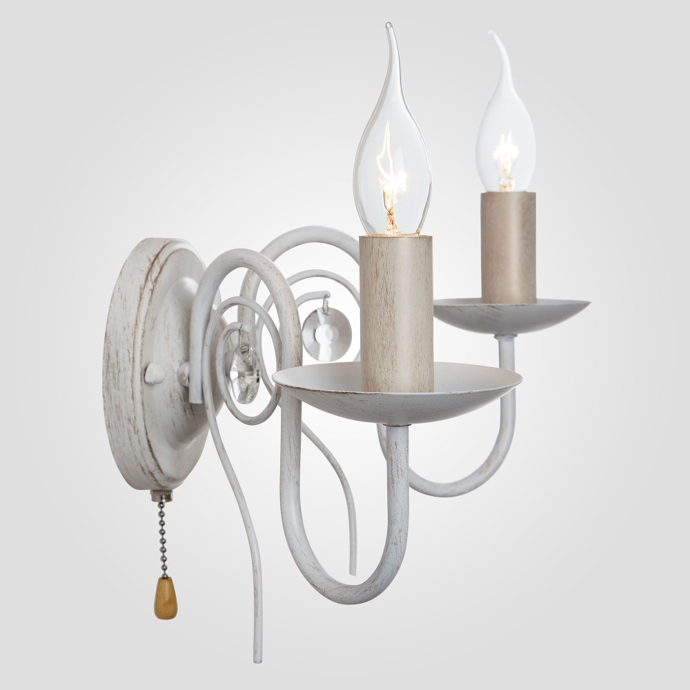 Настенный светильник 60018/2 белый с золотом