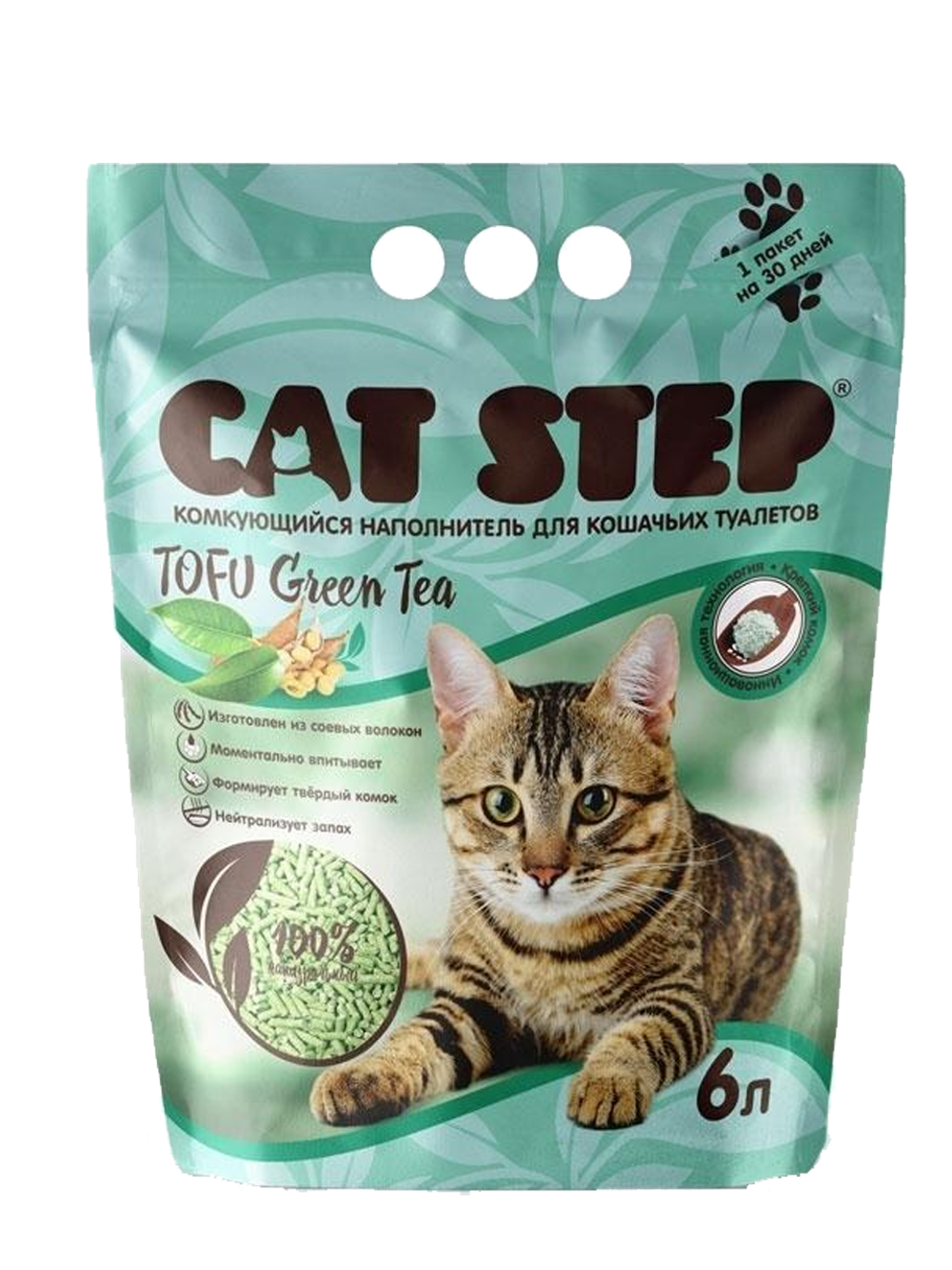 Cat Step Тофу Зеленый чай 6л.