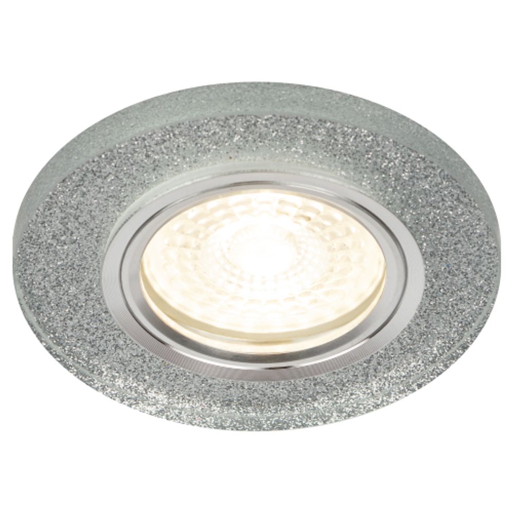 Светильник встраиваемый декоративный ЭРА DK7 CH/SHSL под лампу MR16 GU5.3 серебряный блеск/хром | Декоративные встраиваемые светильники
