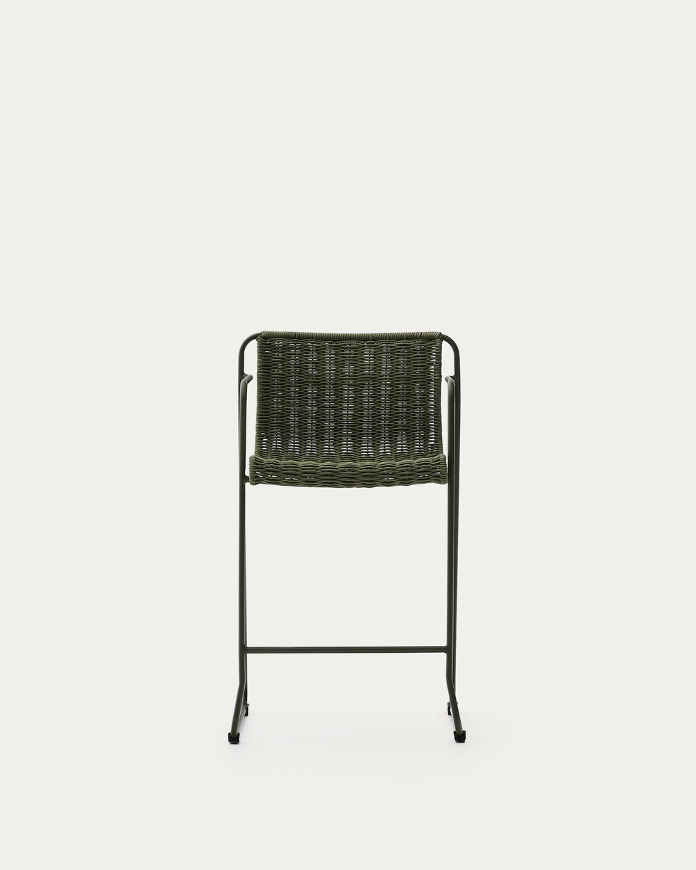 Полубарный стул Maurina из зелёной оцинкованной стали и зелёного шнура 64,5 см