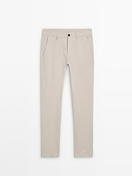 Massimo Dutti Брюки из рельефного 100% хлопка, серый