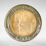 Italy 500 Lire 1982 R "Bimetallic – Head of Italy and Ship", AU