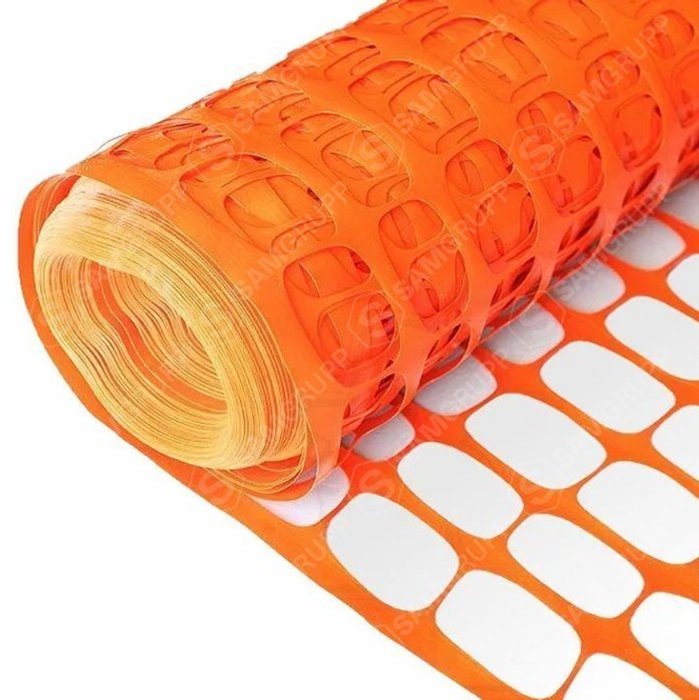 Сетка для аварийного ограждения (80 гр/м2, ячейка 135х45, рулон 1х50м), оранжевая