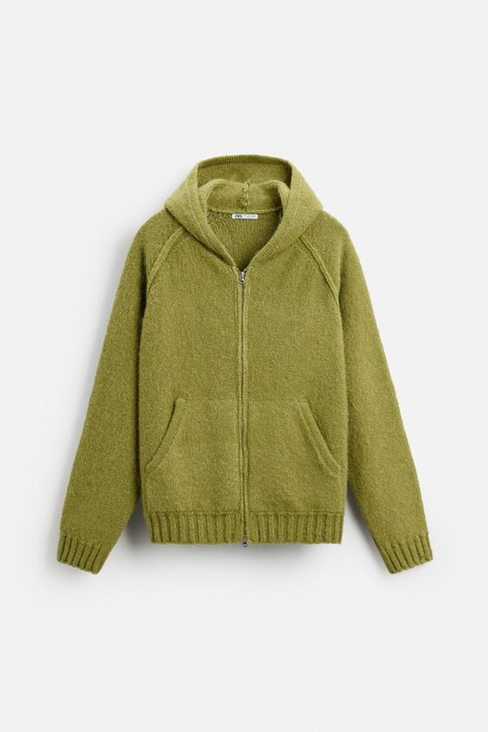 ZARA КАРДИГАН С КАПЮШОНОМ, ФИСТАШКОВЫЙ