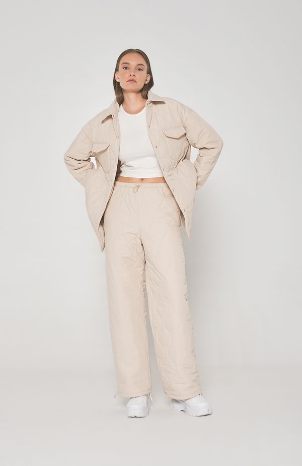 Брюки стёганые AT019 ванильные - фото 10