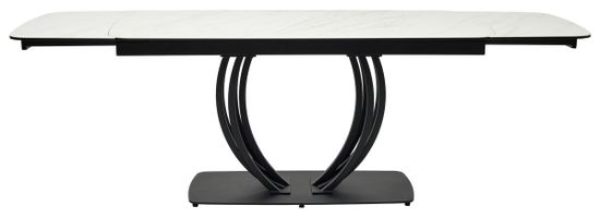 Стол MALTA 160 MARBLES KL-99 Белый мрамор матовый, итальянская керамика/ черный каркас