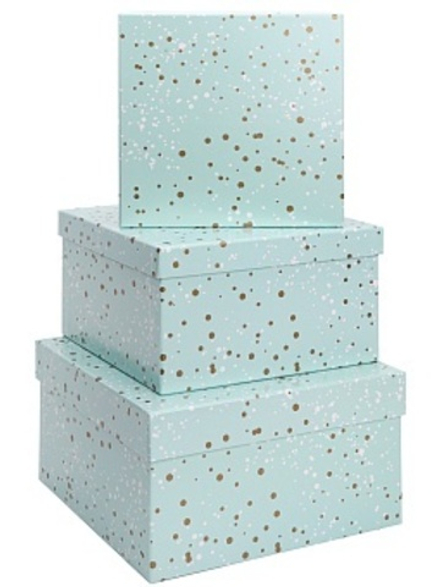 Подарочная коробка Золотое конфетти 19,5*19,5*11 см.