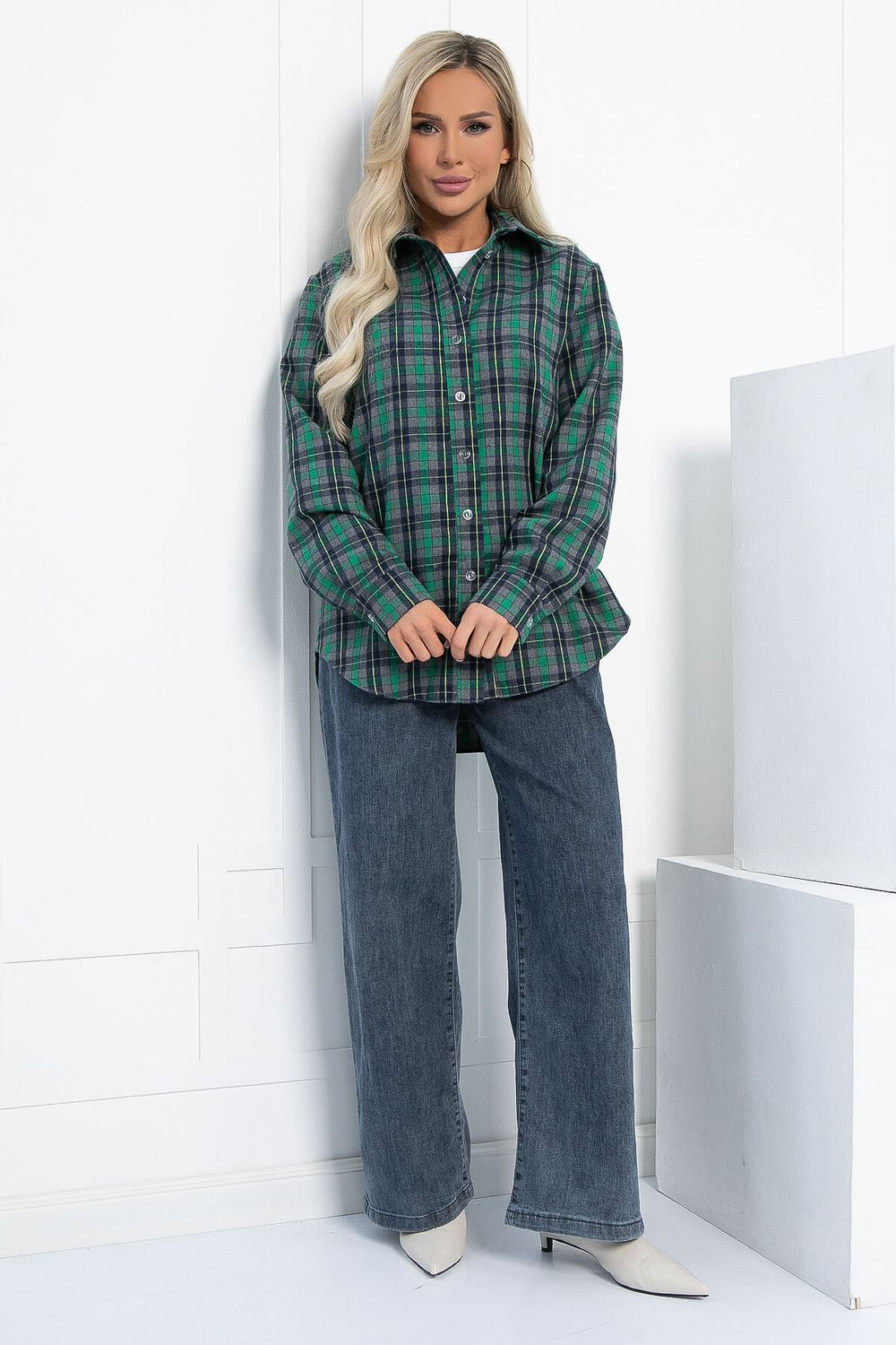 Рубашка Денни НЬЮ (серо-зеленая) Б12864-7М LT Collection